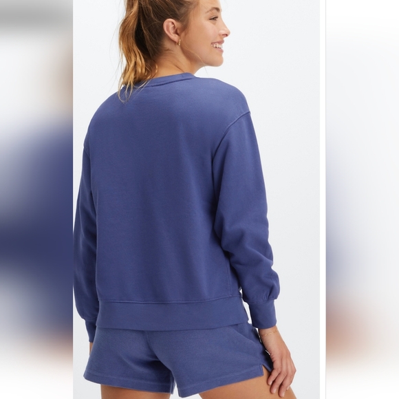 Fabletics Rhea Oversized Crew Women's Sweatshirt XXS Deep Cobalt - Picture 2 of 7